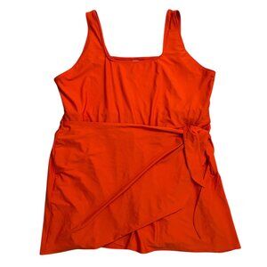 Old Navy Wrap-Front Swimsuit Dress  Plus Size 4X Orange NWT